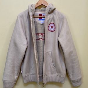 Canadian Olympic Team outerwear with hoodie front zipper